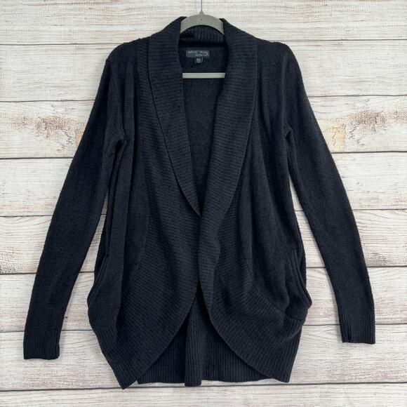 Barefoot Dreams CozyChic Lite Circle Cardi Sweater Womens XS Small Black Gray - Picture 1 of 11